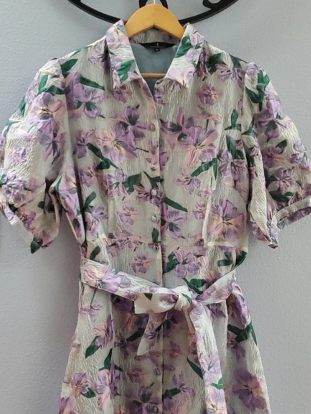 Abbey Glass Charlotte collared dress organza bloom Floral Purple Maxi Dress - Picture 4 of 15